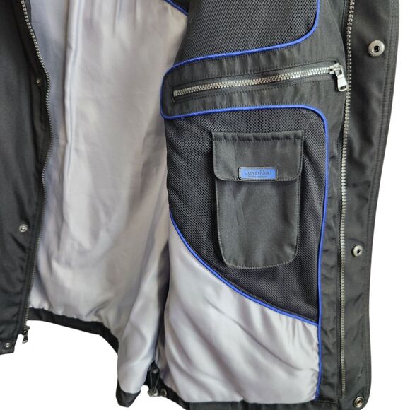 CK Mens Black Rain/Athletic Jacket-Full Zip & Snap-7 Pockets-Athleisure-M - Picture 6 of 12